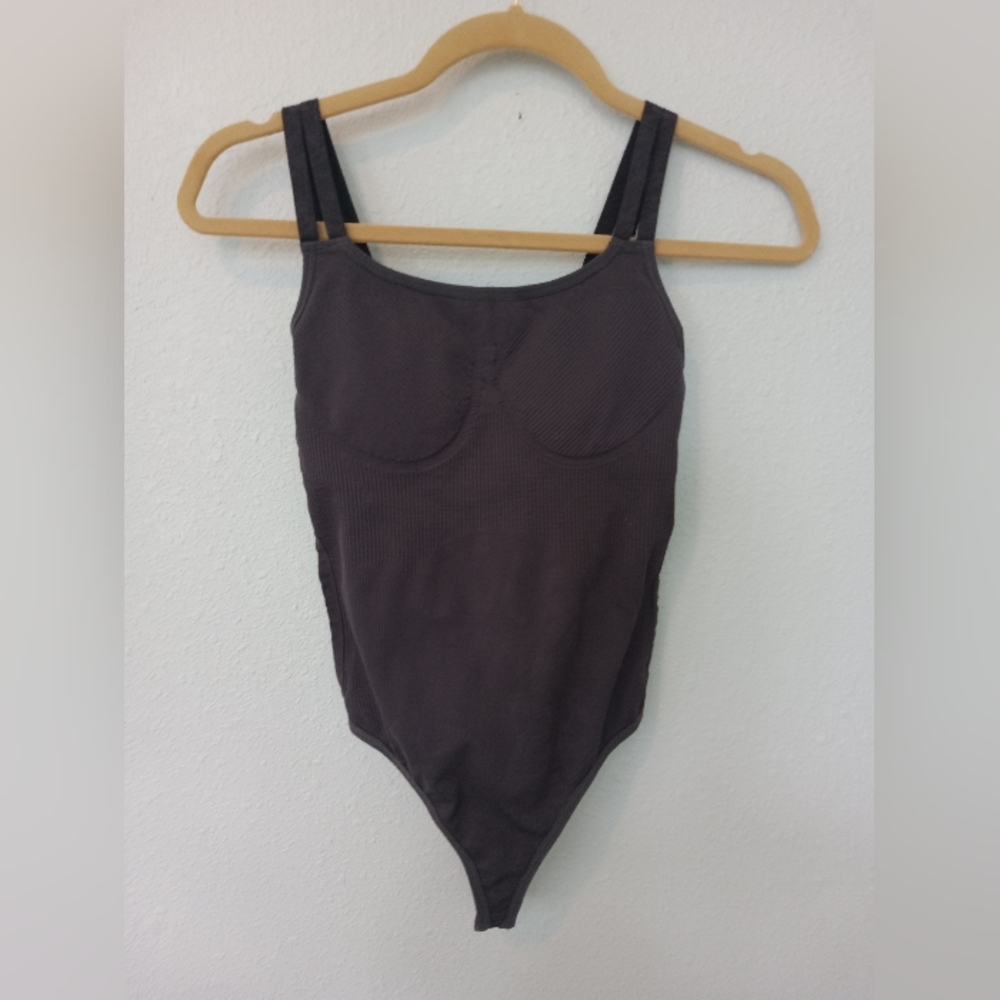 Body Shaper Smokey Gray Workout Thong Body Suit